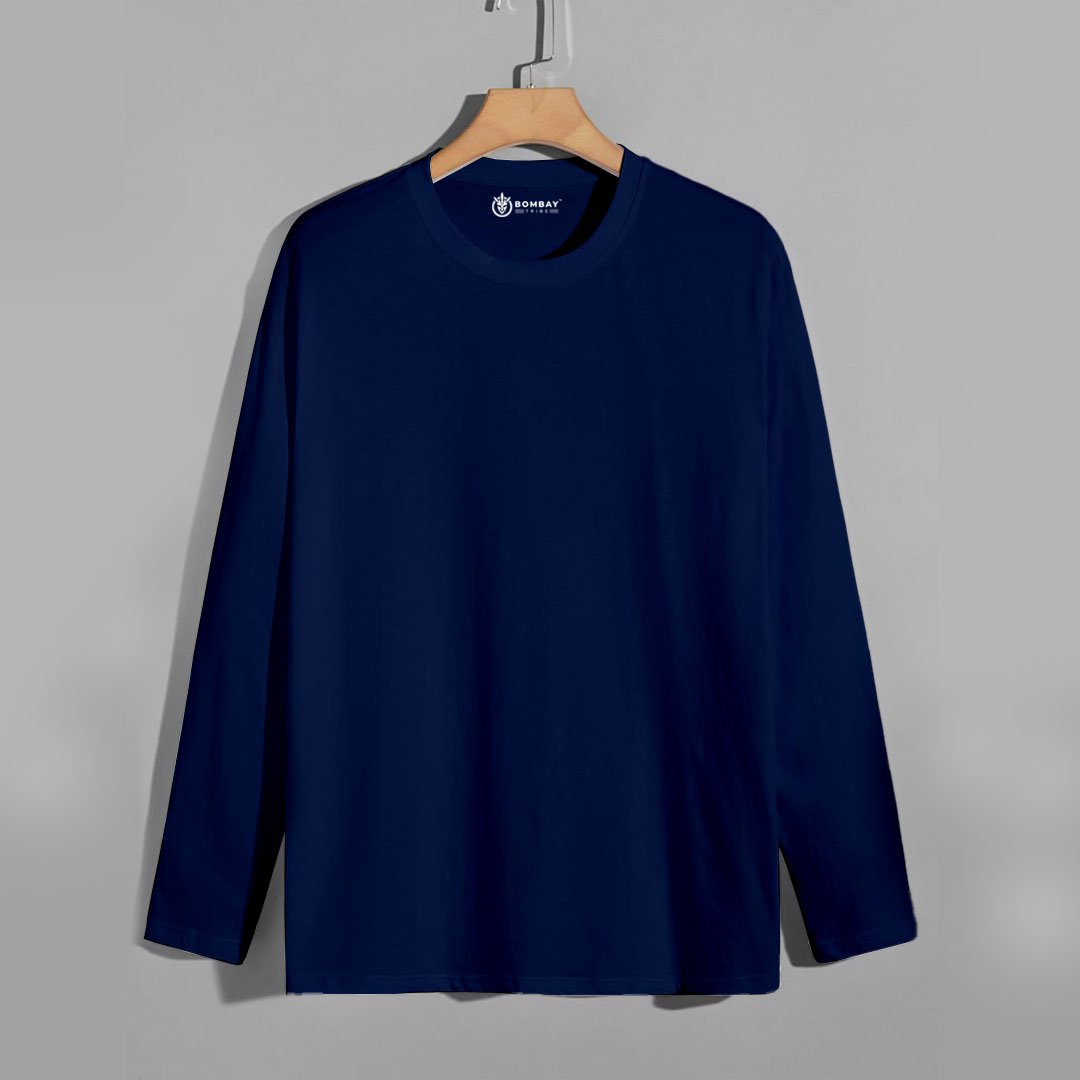 Navy Blue Full Sleeves T-shirt